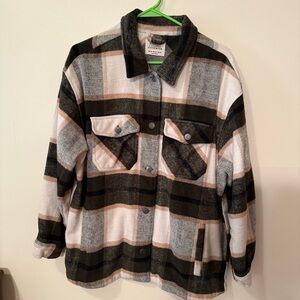 Ashley By 26 International Plaid Jacket - Black, Gray, White, Tan
